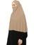 Hazır Türban Peçeli Pratik Eşarp Tesettür Nikaplı Hijab - Namaz Örtüsü Sufle (3Xl) - Koyu Bej 3