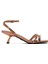 Kadın Bronz Kısa Ince Topuklu Metalik Sandalet 25SFE451532 1