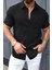 Theo Slim Fit Esnek Likralı Kısa Kol Ayaklı Yaka Erkek Gömlek 3