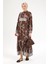 Desenli Elbise-Kahverengi 25YT949 8