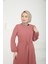 Etek Ucu Tül Desenli Fermuarlı ELBISE-PINK-25YT924 4