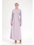 Belden Halka Desenli Elbise-Lila 25YT926 1