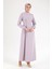 Belden Halka Desenli Elbise-Lila 25YT926 3