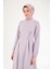 Belden Halka Desenli Elbise-Lila 25YT926 4