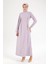 Belden Halka Desenli Elbise-Lila 25YT926 5