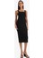 Bodycon Vücudu Saran Kare Yaka Basic Düz Fitilli Kaşkorse Askılı Midi Siyah Yazlık Elbise Z7577AZ25SM 1