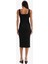 Bodycon Vücudu Saran Kare Yaka Basic Düz Fitilli Kaşkorse Askılı Midi Siyah Yazlık Elbise Z7577AZ25SM 5