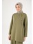Yakadan Düğme Detaylı Pantolonlu Ikili Takım-Haki 25YT615 3