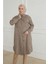 Gömlek Yaka Çıtçıtlı Tunik-Kahve-Bej 24KT415 3