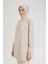 Yakası ve Kolları Ribanalı Yarım Boğaz Fermuarlı Tunik-Camel 25YT412 4