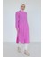 Gömlek Yaka Boydan Düğmeli Tunik-Pembe 25YT448 4
