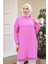 Kolları Ribanalı Arkadan Uzatmalı Basic Tunik-Pembe 25YT449 3