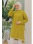 Kolları Ribanalı Arkadan Uzatmalı Basic Tunik-Fıstık Yeşil 25YT449 3