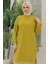 Kolları Ribanalı Arkadan Uzatmalı Basic Tunik-Fıstık Yeşil 25YT449 4