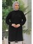 Kolları Ribanalı Arkadan Uzatmalı Basic Tunik-Siyah 25YT449 3