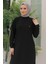 Kolları Ribanalı Arkadan Uzatmalı Basic Tunik-Siyah 25YT449 4