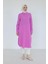 Gömlek Yaka Boydan Düğmeli Tunik-Pembe 25YT448 2