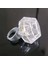 Kristal Tasarımlı LED Glow Işıklı 3 Modlu Gümüş Yüzük 3.5 x 5 cm 1