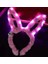 LED Işıklı Peluş Pofuduk Tavşan Kulak Tavşan Taç Pembe 17X23 cm 2
