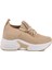 Bej Triko Kalın Taban Kadın Sneaker Lady 5002 Z 1