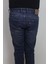 Fistan Store Erkek Lacivert Yüksek Bel Rahat Kesim Boru Paça Jean Pantolon 5