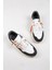 Artemis Erkek Hakiki Deri Eskitme El Boyamalı Bağcık ve Iki Yedek Bağcıklı Beyaz-Gri Sneakers 5