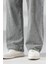Erkek Gri Rahat Kesim Baggy Pantolon 4