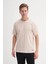 Bisiklet Yaka Bej Erkek T-Shirt 4163 1