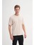 Bisiklet Yaka Bej Erkek T-Shirt 4163 4