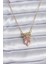 316L Çelik Gold Zincir Pembe Kristal Kalp Model Zirkon Taşlı Kurdele Model Kadın Kolye - Lisinya 1