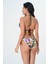 2025 Kreasyonu Beyaz, Çiçek/yaprak Desenli, Üçgen Bikini Takımı 2