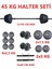 45 kg Moccadiamond 45 kg Halter Seti Dambıl Seti Ağırlık ve Vücut Geliştirme (80 kg Plaka Ağırlığı) 1