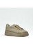 Kadın Spor Sneaker Ayakkabı Krem Krem-Ortopedik Taban-Bağcıklı Fermuarlı 2