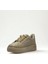 Kadın Spor Sneaker Ayakkabı Krem Krem-Ortopedik Taban-Bağcıklı Fermuarlı 4