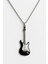 Siyah Gitar Rock N Roll Unisex Zincirli Hediyelik Kolye 1