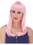 Soft Pembe Renk Uzun Düz Parti Peruğu 1
