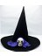 Siyah Renk Mavi Duvaklı Kuru Kafa Temalı Cadı Şapkası 35X38 cm 1