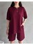 Kadın Modal Kumaş Oversize Kısa Kollu Kadın Eşofman Takımı, Şortlu, Bağcıklı Yumuşak Kumaş 2