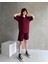 Kadın Modal Kumaş Oversize Kısa Kollu Kadın Eşofman Takımı, Şortlu, Bağcıklı Yumuşak Kumaş 3