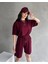 Kadın Modal Kumaş Oversize Kısa Kollu Kadın Eşofman Takımı, Şortlu, Bağcıklı Yumuşak Kumaş 4