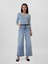 Kadın Mavi High Rise Wide-Leg Crop Jean Pantolon 1