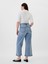 Kadın Mavi High Rise Wide-Leg Crop Jean Pantolon 3