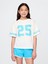 Kız Çocuk Beyaz Varsity Jersey T-Shirt 1