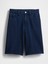 Kadın Lacivert 11" Mid Rise Fransız Havlu Kumaş Denim Şort 2