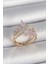 Pirinç Gold Renk Mor Damla Zirkon Taşlı Taç Model Kadın Yüzük - TJ-BYK3715 1