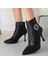 Moose Siyah Cilt Topuklu Bot 4