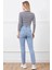 Yüksek Bel Yırtmaçlı Mom Jean Pantolon 5