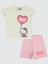 Kız Bebek Şortlu Takım 6-18 Ay Ekru-Uçuk Pembe 1