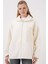 55446 Fermuarlı Oversize Peluş Mont - Bej 3