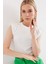 919 Halter Yaka Crop Bluz - Beyaz 1